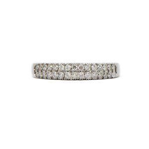 14k White Gold Pave Set Diamond Ring